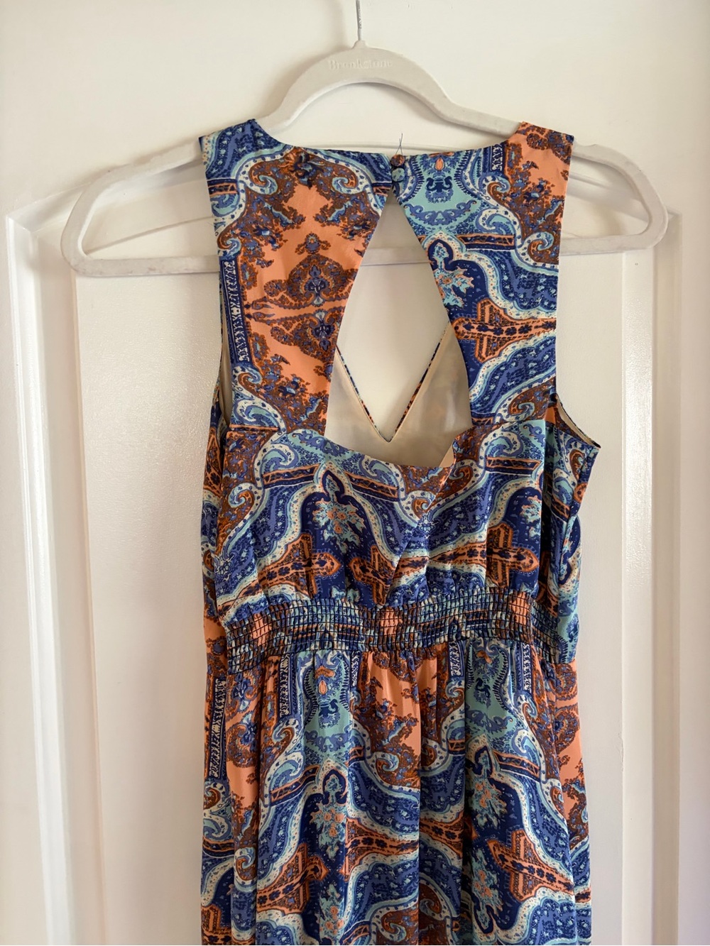 Maeve Blue & Brown Paisley V-Neck Maxi Dress - Picture 6 of 7